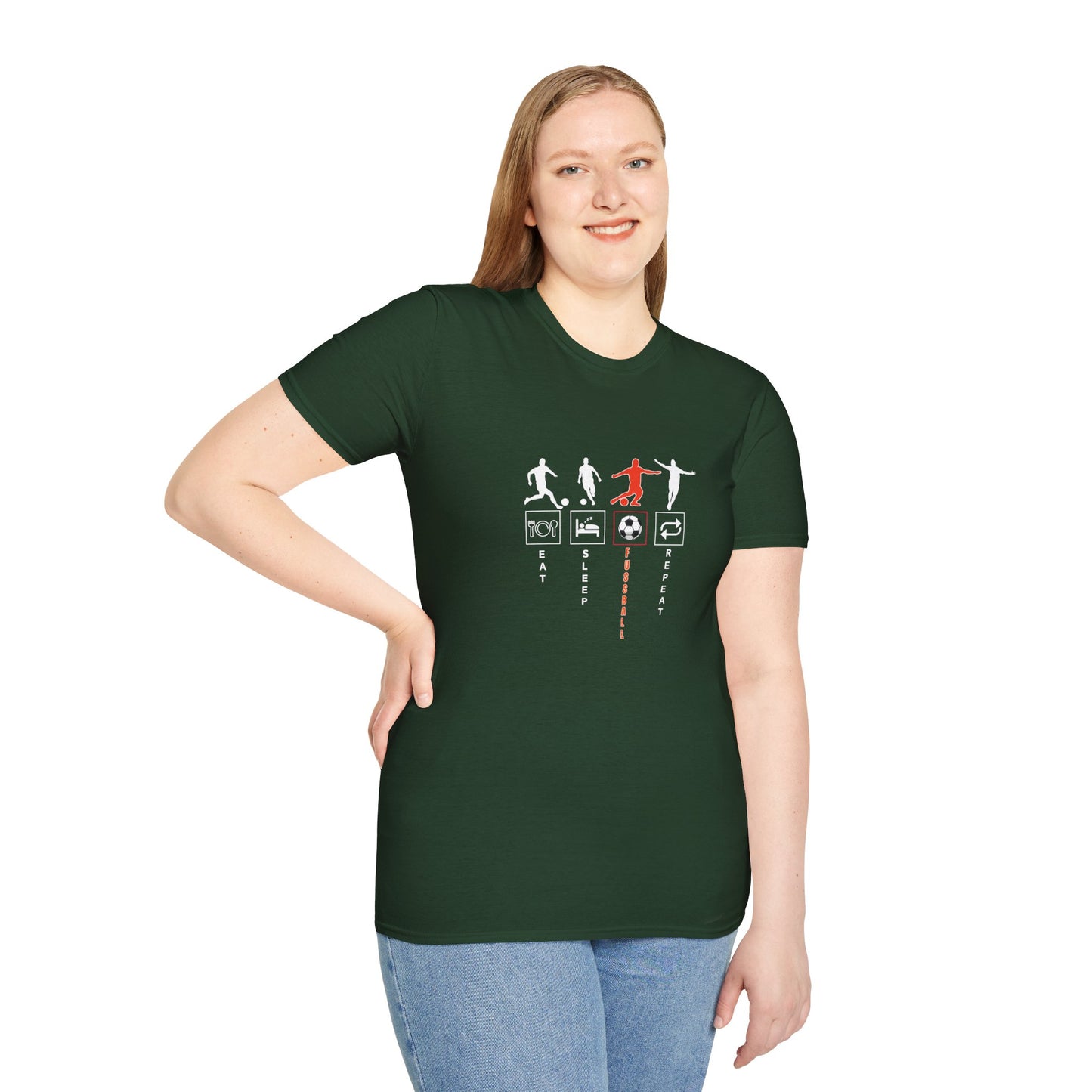 Fußball - Soccer Life Unisex T-Shirt - Eat, Sleep, Fußball, Repeat