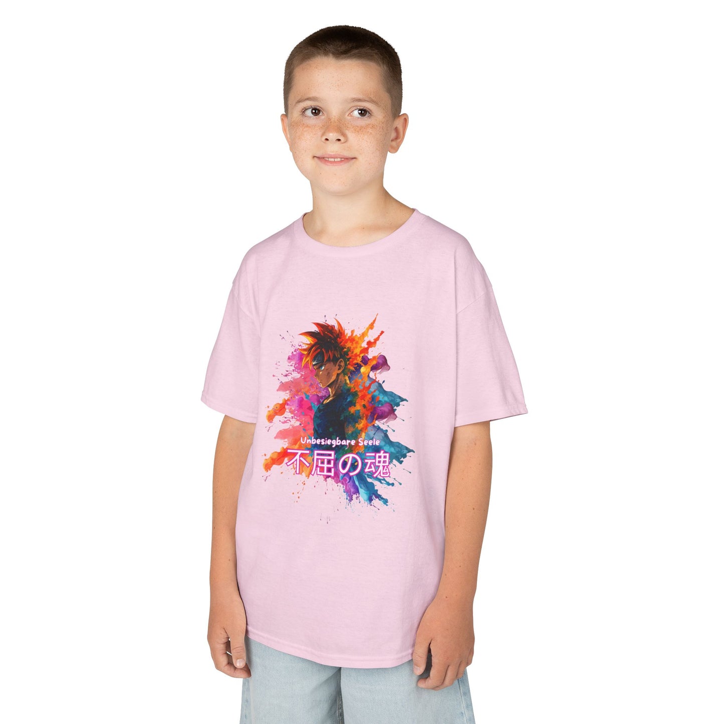 "unbesiegbare Seele" Vibrant Kids Jersey Tank Top - Colorful Anime Design