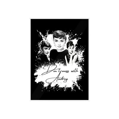 Audrey Hepburn Classic Poster with Wooden Frame - 'Don't Mess with Audrey'