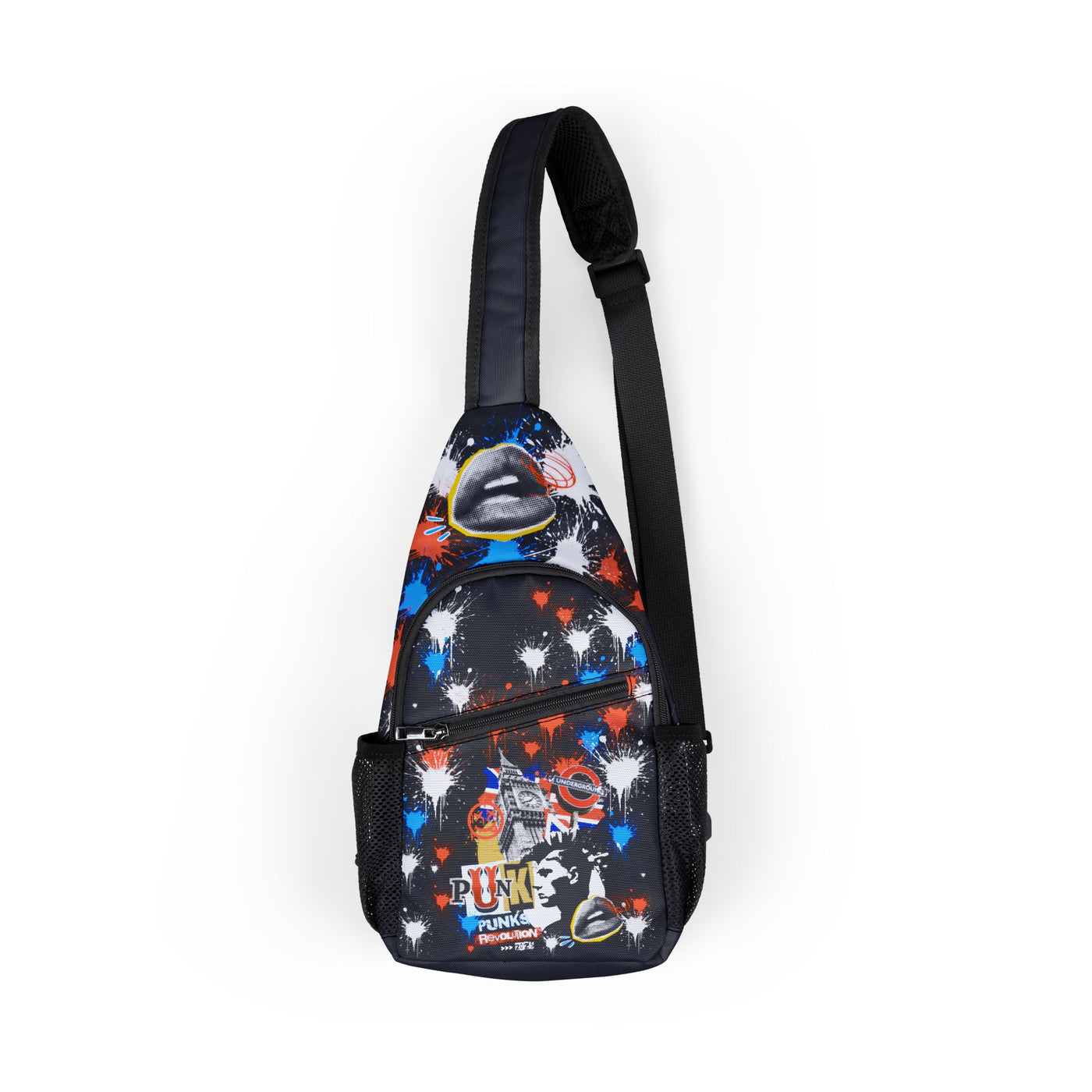 Colorful Punk Chest Bag - AOP Sling Bag, Hipster Accessories, Festival Bag, Everyday Carry, Unisex Fashion