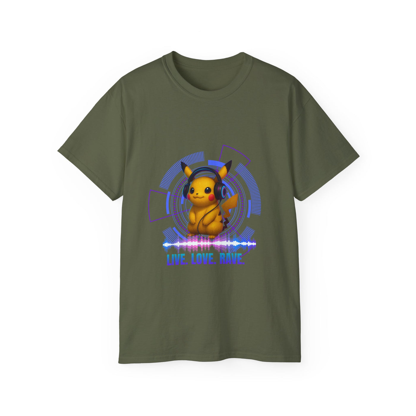 Rave T-Shirt, Fun Music Shirt, Live Love Rave - Techno - Pokemon