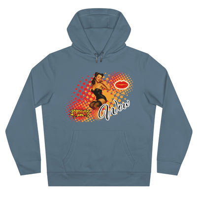 Retro Pin-Up Queen Hooded Sweatshirt - 'Wow' Graphic