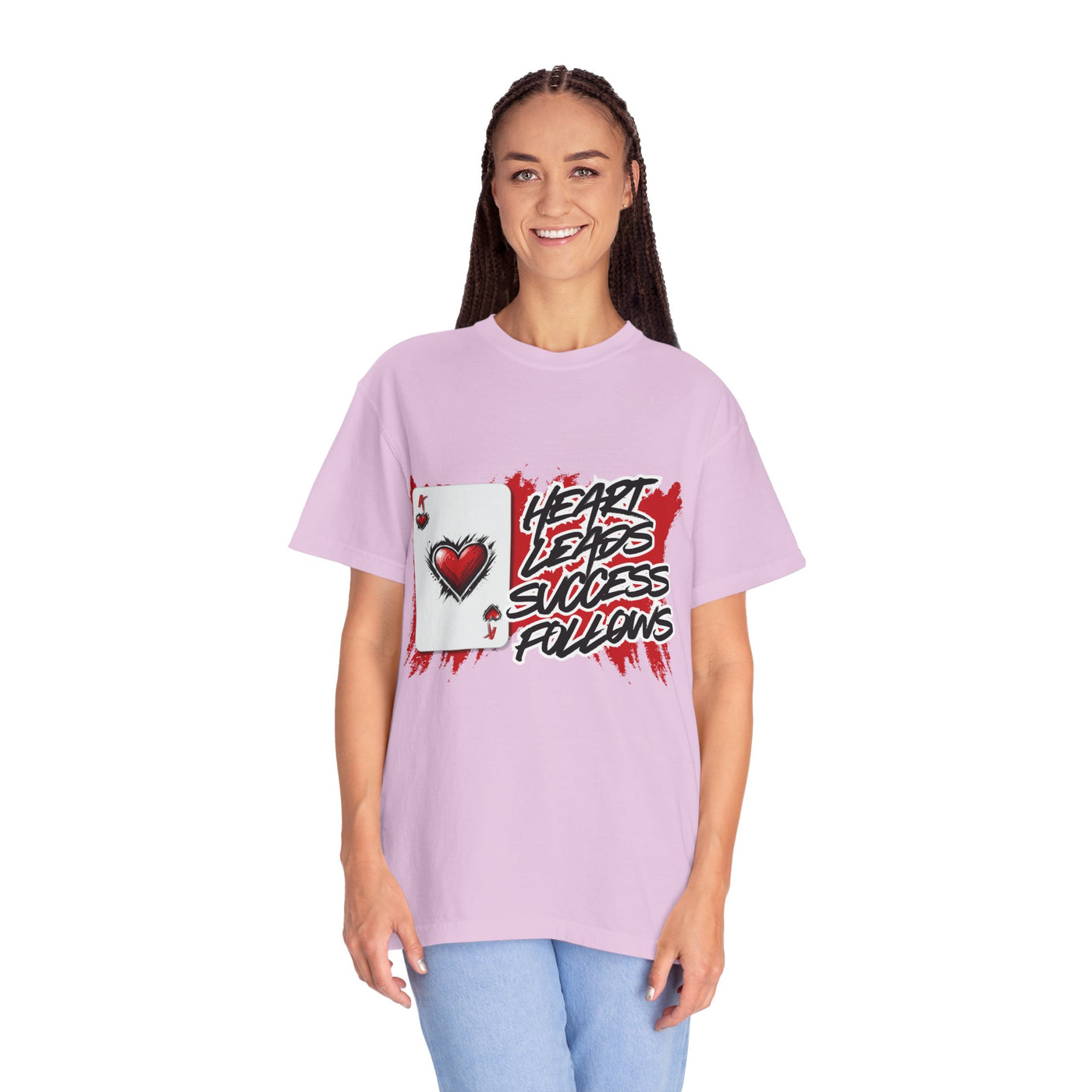 Heart Leads Success Unisex Heavy Cotton Tee | Graphic Tee | Casual Wear | Gift for Gamers | Inspirational Fashion | Streetwear