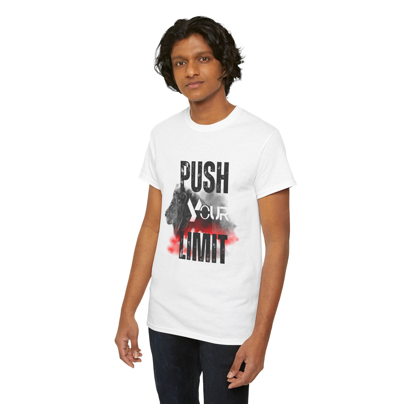 Motivational Unisex Heavy Cotton Tee - "Push Your Limit"