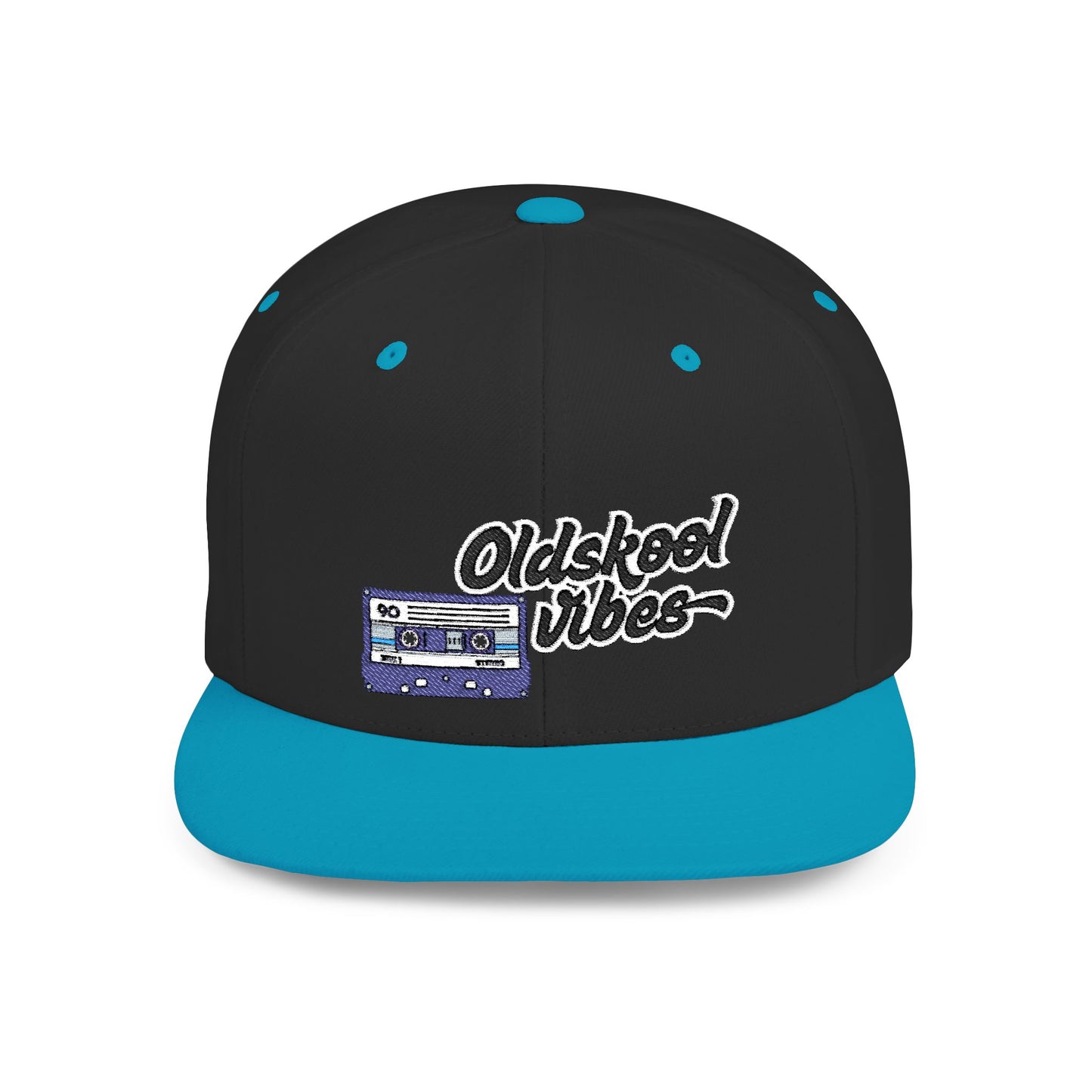 Oldschool Vibes Flat Bill Snapback Cap | Retro Style Hat for Casual Wear