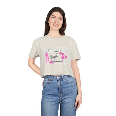Ich liebe shoppe "Shopping Queen" Crop Tee  copped Shirt