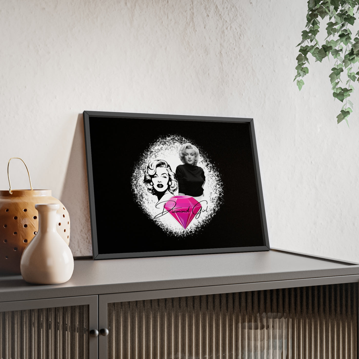 Vintage Marilyn Monroe Poster with Wooden Frame