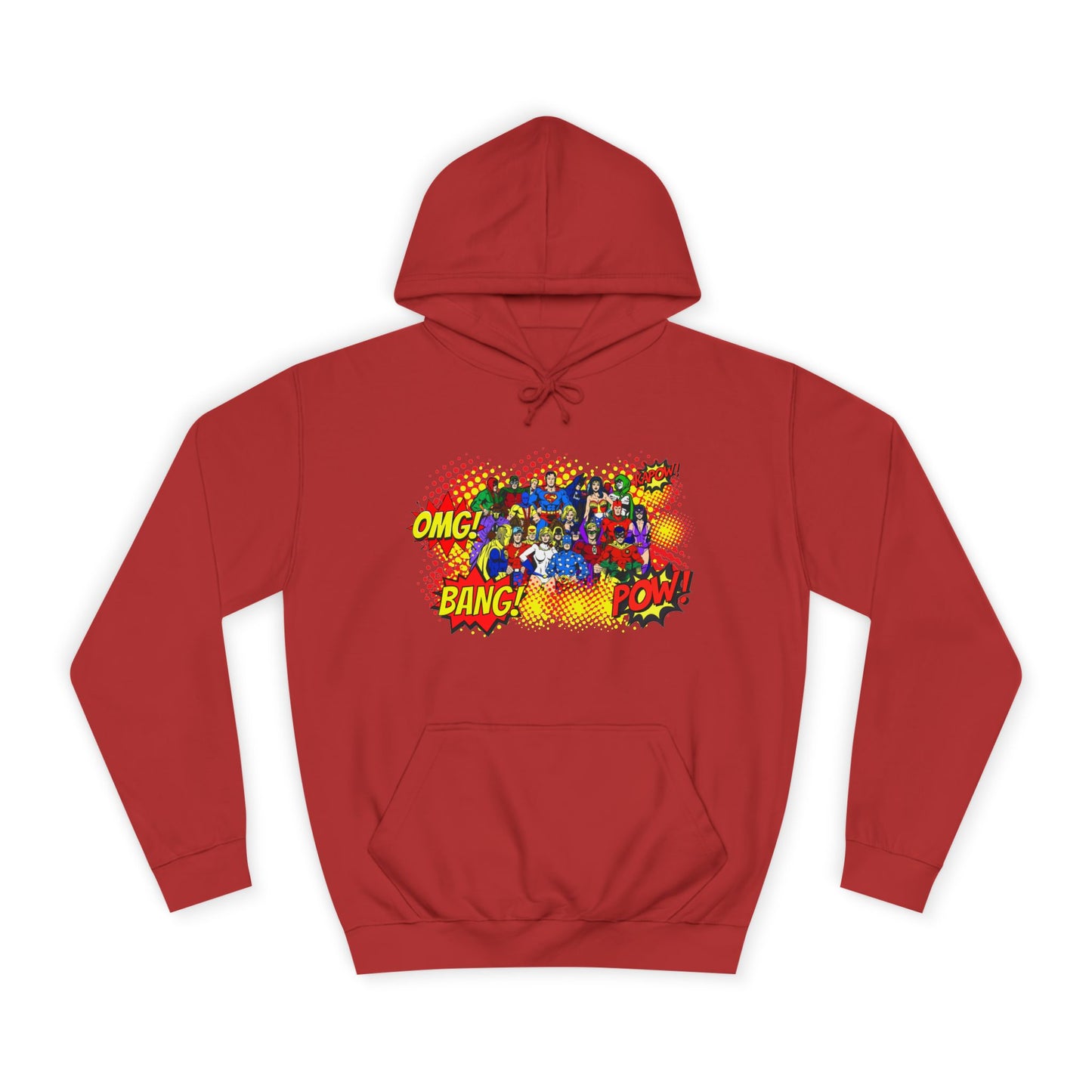 Superhero Graphic Hoodie, Unisex College Sweatshirt, Marvel DC Fans Apparel, Comic Book Lover Gift, Fun Cosplay Outfit