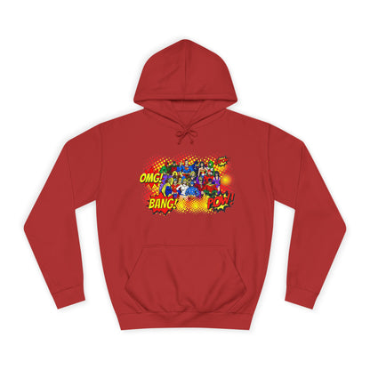 Superhero Graphic Hoodie, Unisex College Sweatshirt, Marvel DC Fans Apparel, Comic Book Lover Gift, Fun Cosplay Outfit