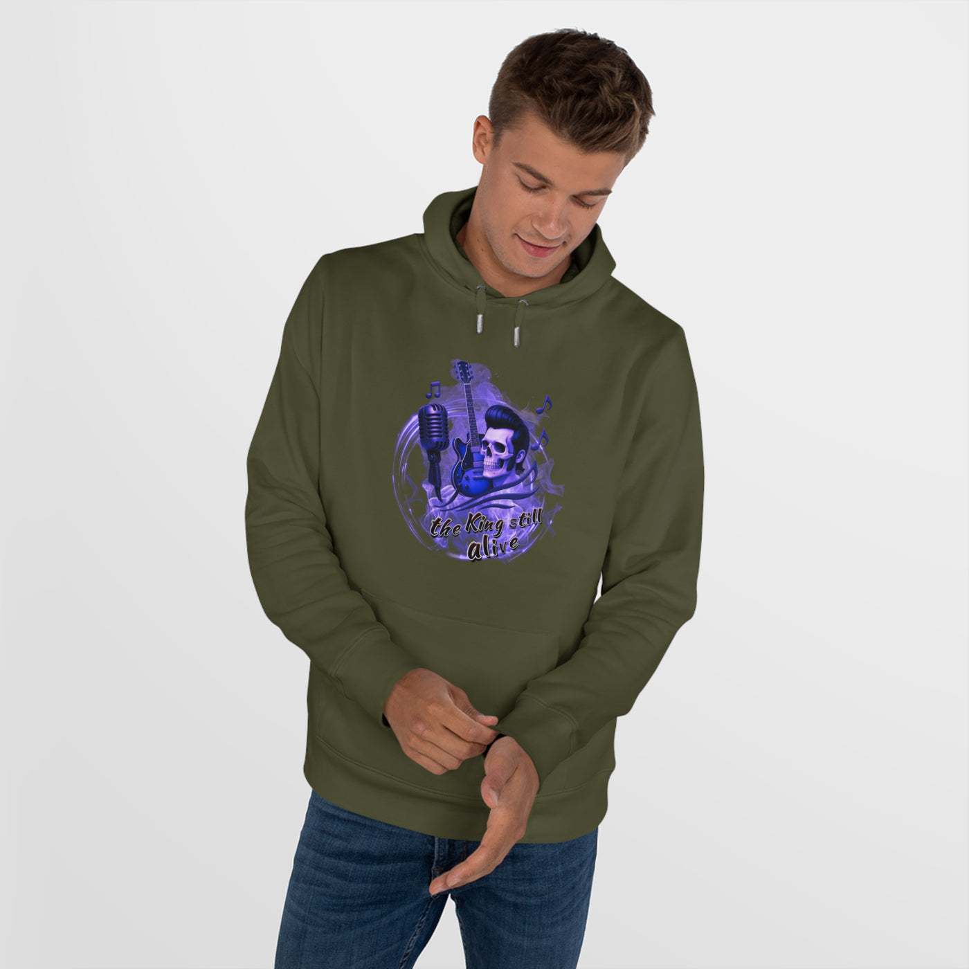 Rock 'n' Roll King Hooded Sweatshirt - 'The King Still Alive' Graphic