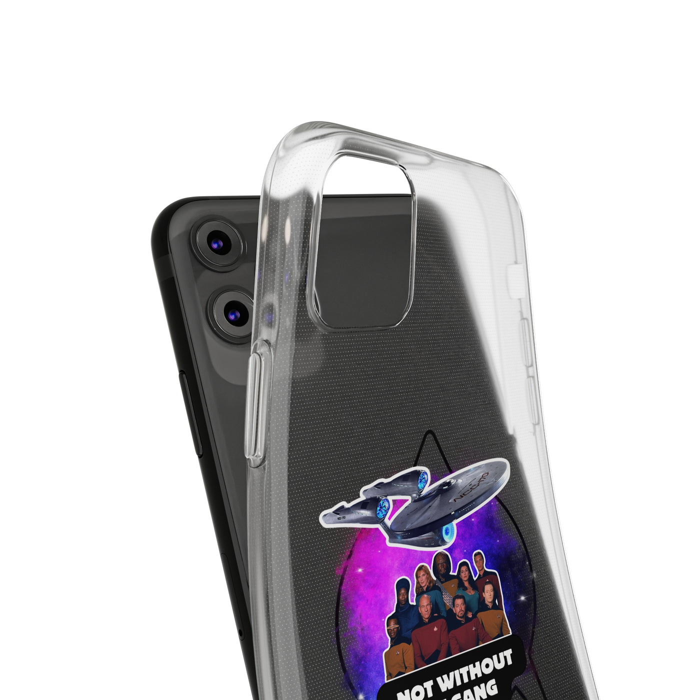 Galaxy-Inspired Soft Phone Case - Not Without My Gang, Star Trek Lovers Handyhülle