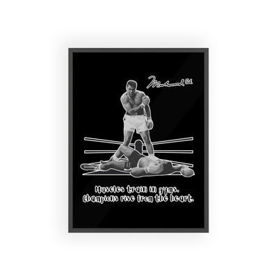 Boxing Inspired Wall Art Poster with Wooden Frame - Muhammad Ali 