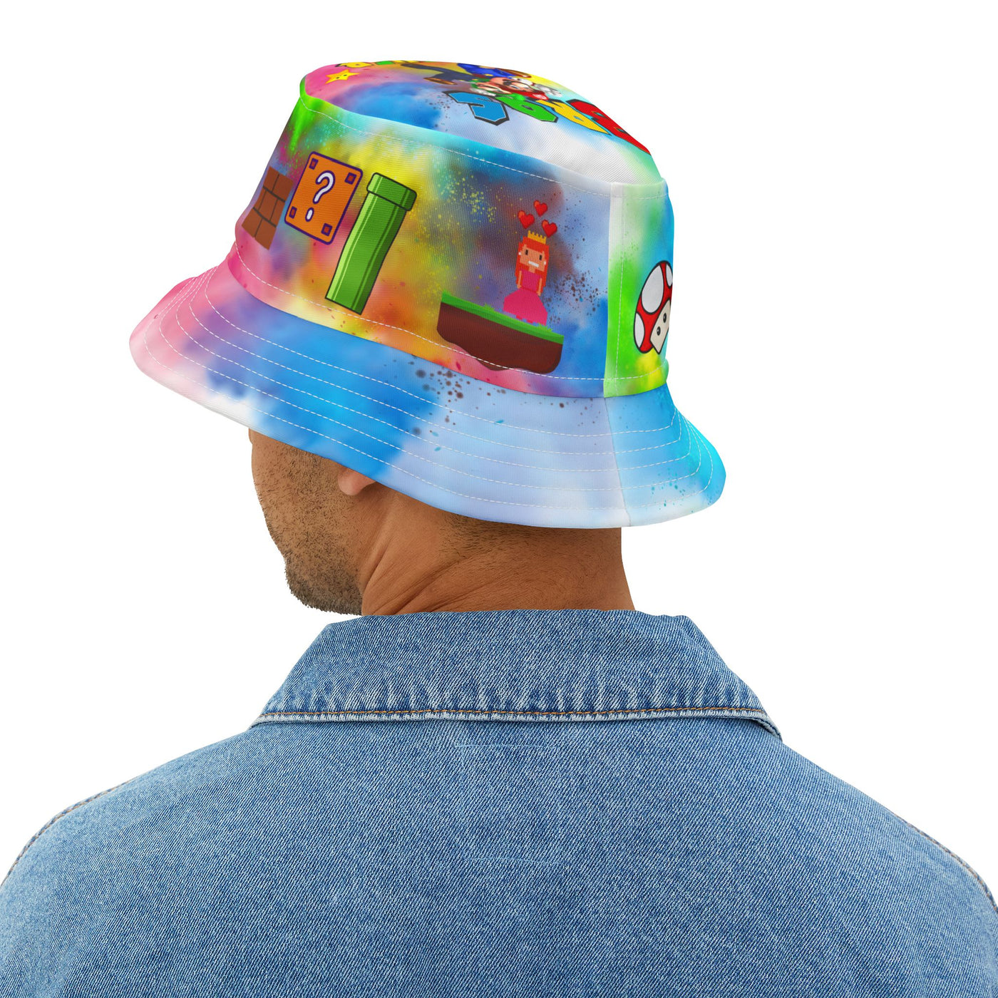 Super Bros Colorful Gamer Bucket Hat, Fun Summer Hat, Fischerhut
