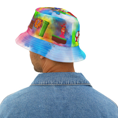 Super Bros Colorful Gamer Bucket Hat, Fun Summer Hat, Fischerhut