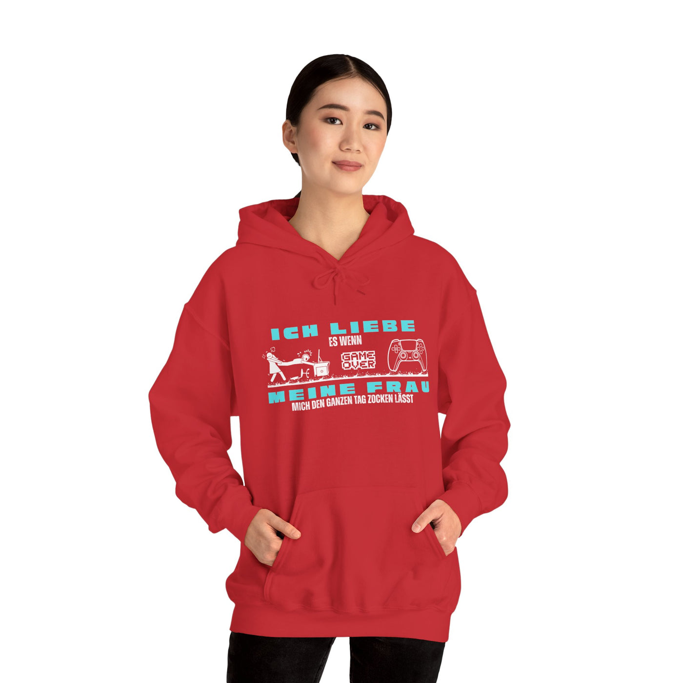 Gaming Love Unisex Hooded Sweatshirt - "Ich Liebe Es Wenn Meine Frau"