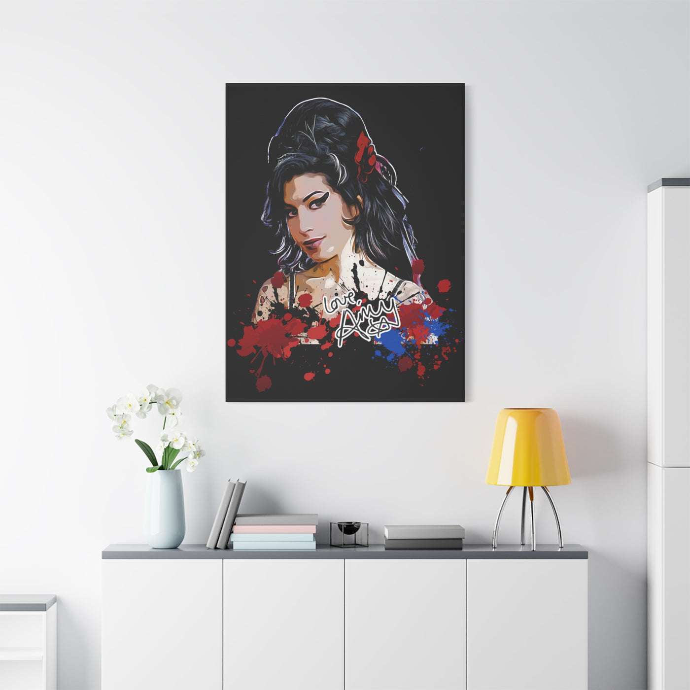 Amy Winehouse Art Canvas - Stretched Wall Decor with Signature
