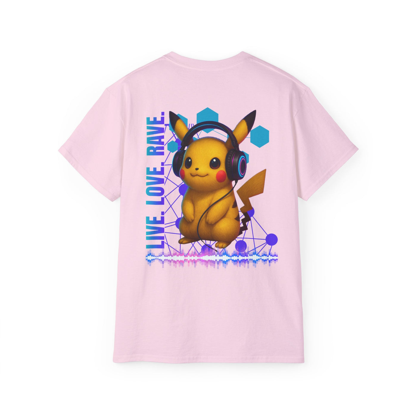 Rave T-Shirt, Fun Music Shirt, Live Love Rave - Techno - Pokemon