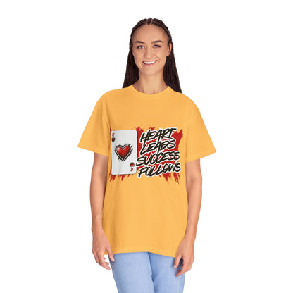 Heart Leads Success Unisex Heavy Cotton Tee | Graphic Tee | Casual Wear | Gift for Gamers | Inspirational Fashion | Streetwear
