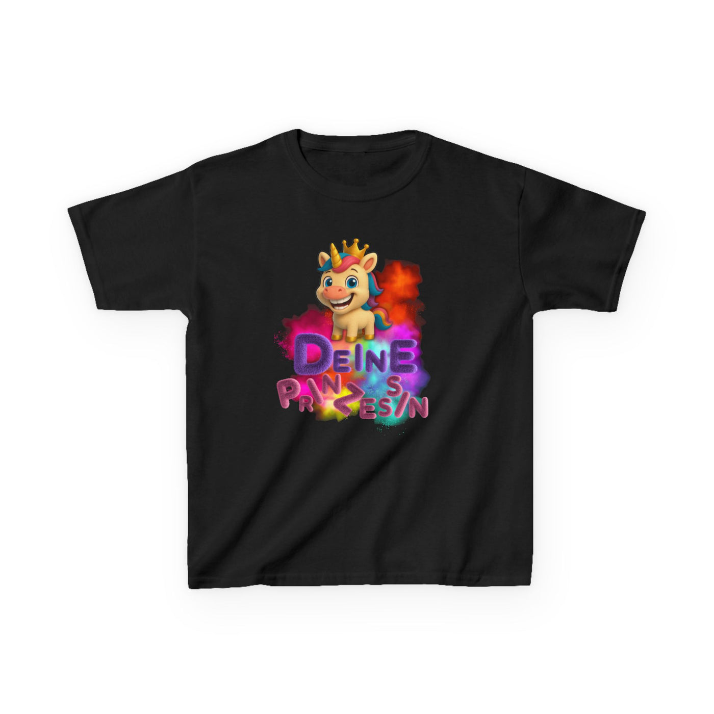 Colorful Kids Tee - “Deine Prinzessin” Design - Fun & Playful Shirt for Young Royalty