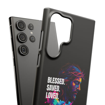 Blessed Saved Loved -  Snap Case Handyhülle - Jesus