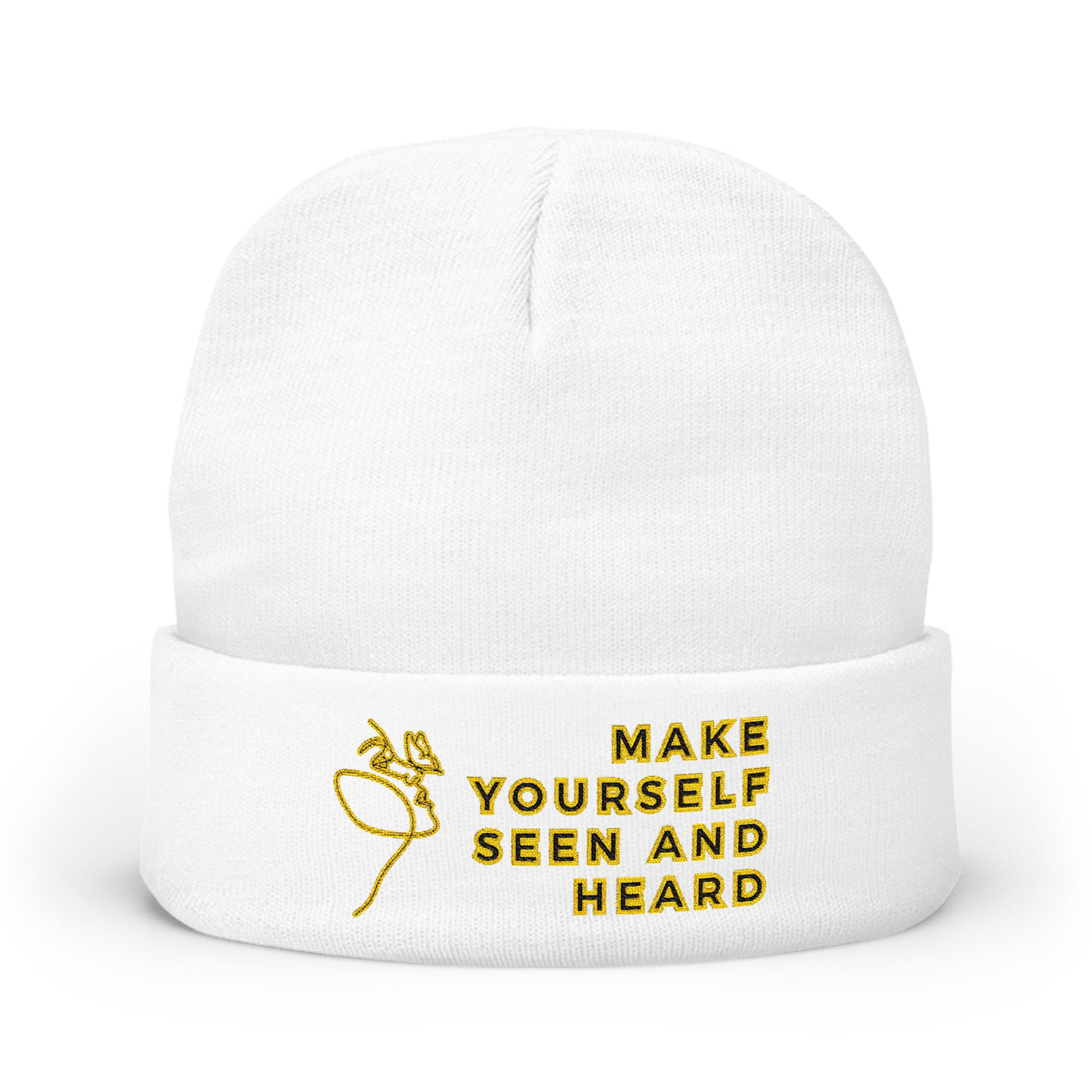 Make yourself seen and heard - Beanie, Knit Beanie, Custom Beanie Hat