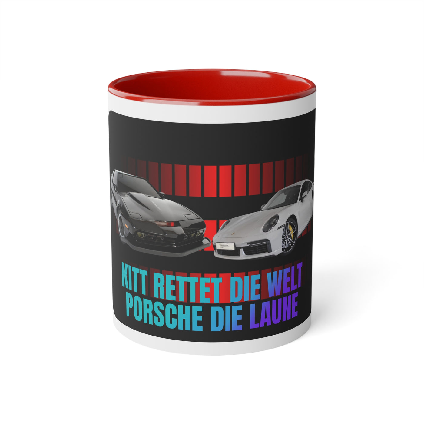 KITT and Porsche Die Laune Mug, KITT Mug, Porsche Mug, Tasse