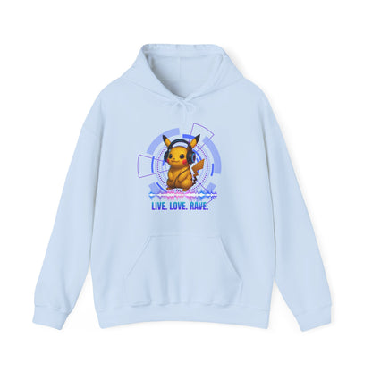 Rave Hoddie, Live Love Rave - Techno - Pokemon