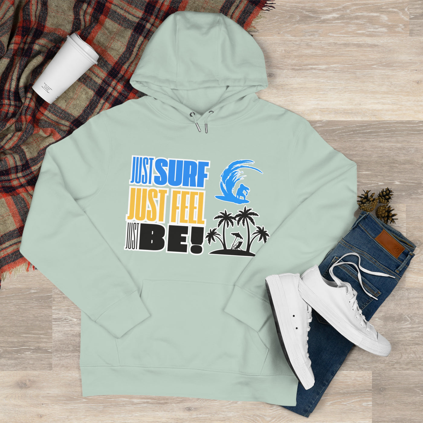 Just Surf Hooded Sweatshirt - Perfect for Beach Lovers and Surf Enthusiasts