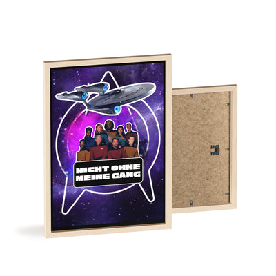 Starship Adventure Poster with Wooden Frame | Sci-Fi Wall Art, Geek Decor,