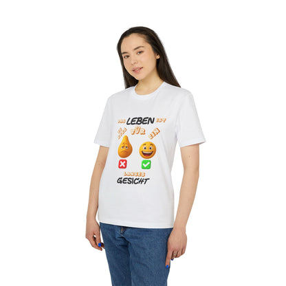Funny Graphic T-Shirt - 'Das Leben ist zu kurz für ein langes Gesicht'