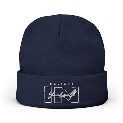 Knit Beanie  Mütze Believe in yourself