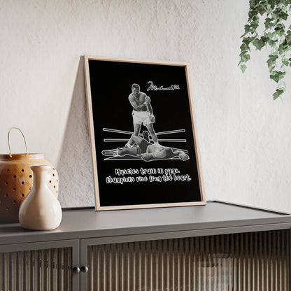 Boxing Inspired Wall Art Poster with Wooden Frame - Muhammad Ali 