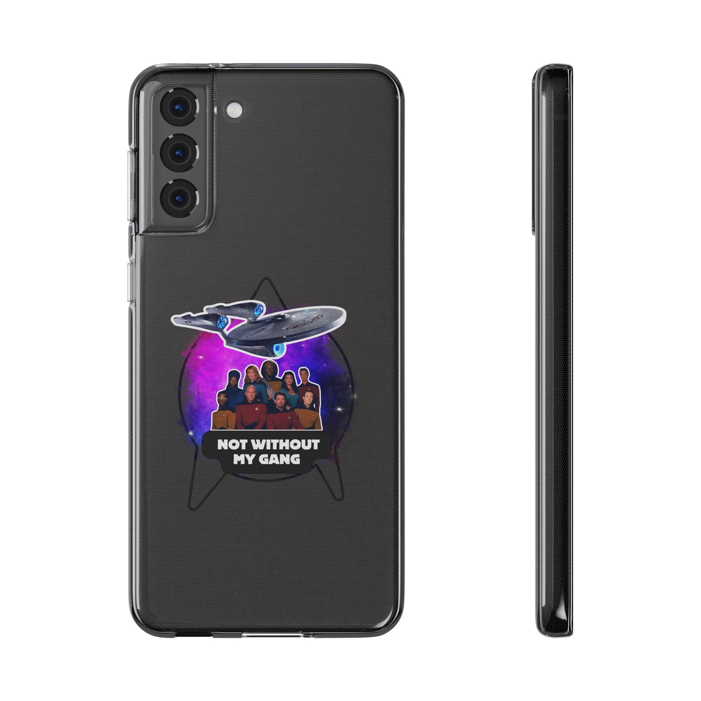 Galaxy-Inspired Soft Phone Case - Not Without My Gang, Star Trek Lovers Handyhülle