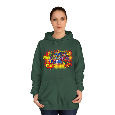 Superhero Graphic Hoodie, Unisex College Sweatshirt, Marvel DC Fans Apparel, Comic Book Lover Gift, Fun Cosplay Outfit