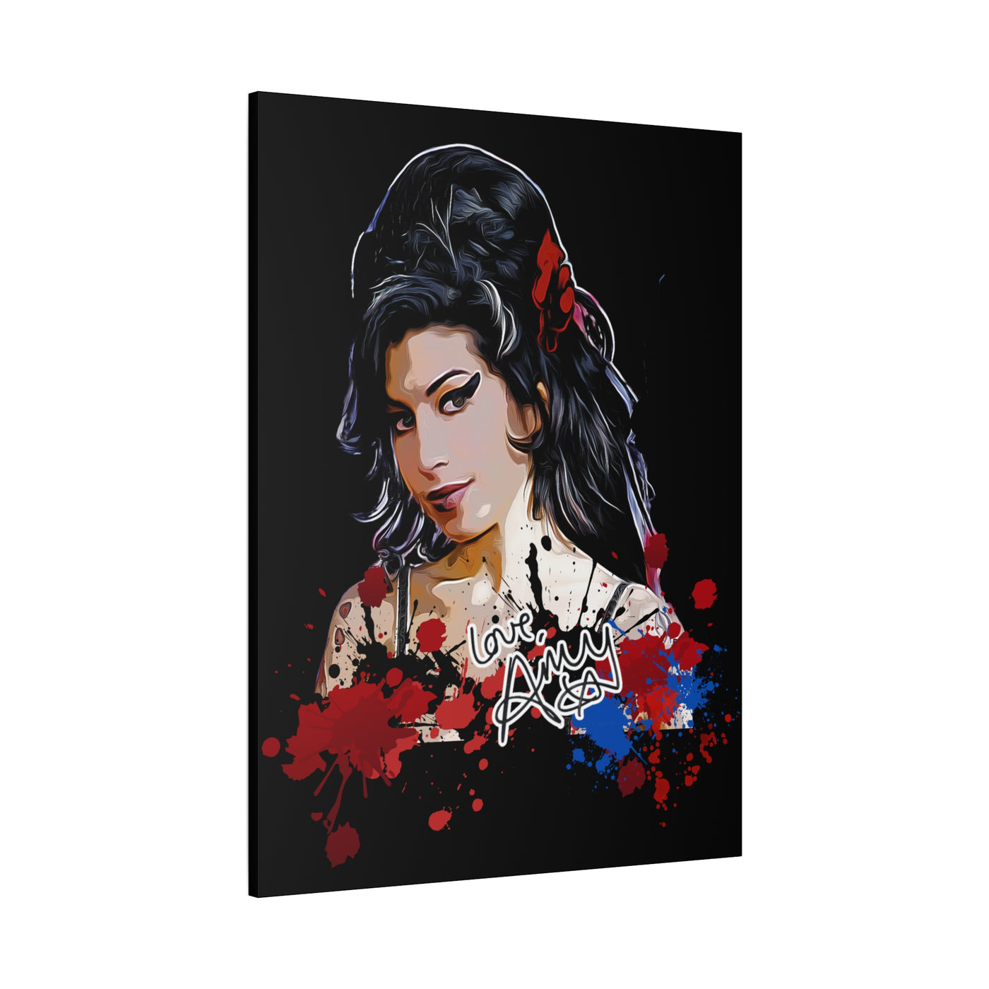Amy Winehouse Art Canvas - Stretched Wall Decor with Signature