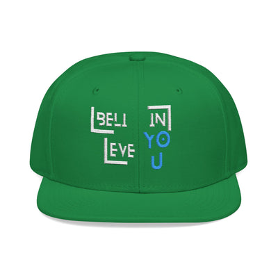 Motivational Snapback Hat - "Believe in You" Embroidery 