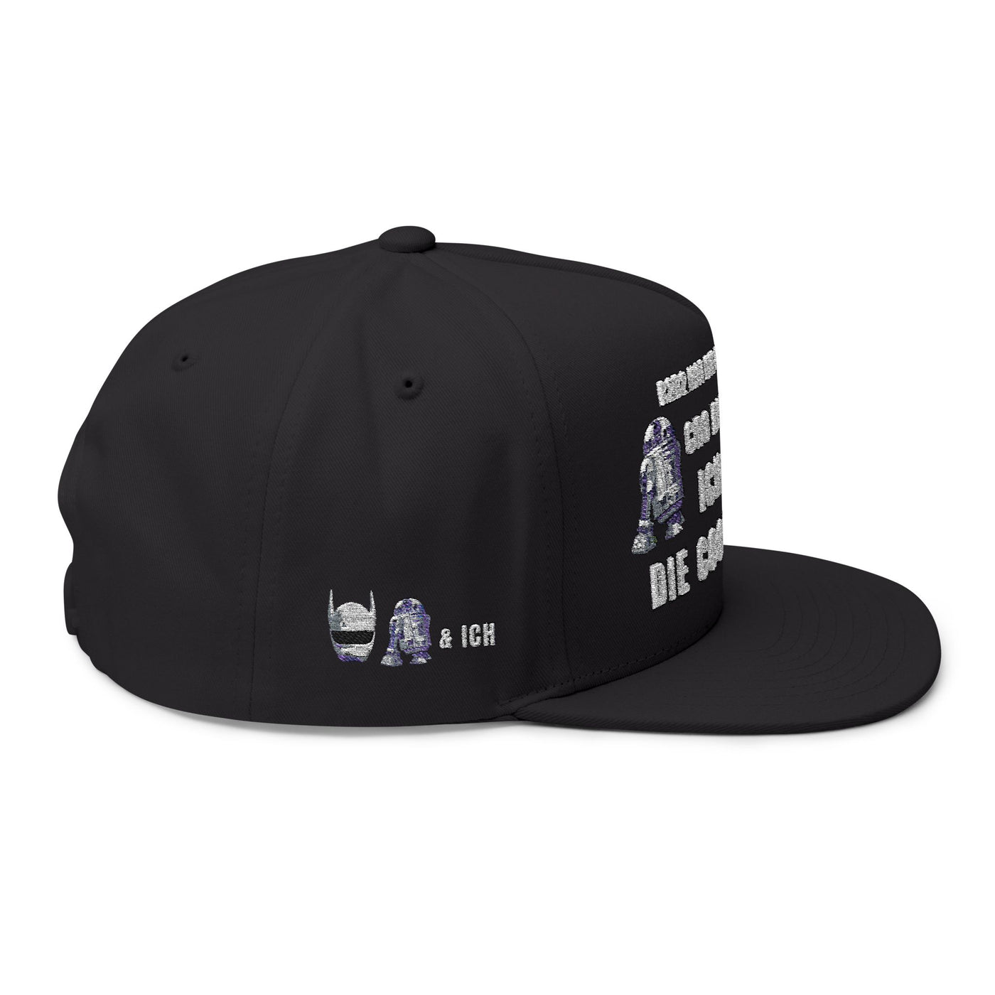 Flat Bill Cap with Fun Embroidery  R2D2 - Cro - & ICH