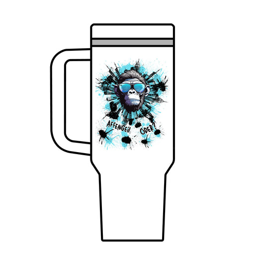 Affengeil Reisetasse  -  Vibrant Insulated Travel Mug - 40oz - Fun Gorilla Design for Adventure Lovers