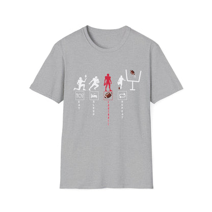 Football Life Unisex T-Shirt - Eat, Sleep, Football, Repeat