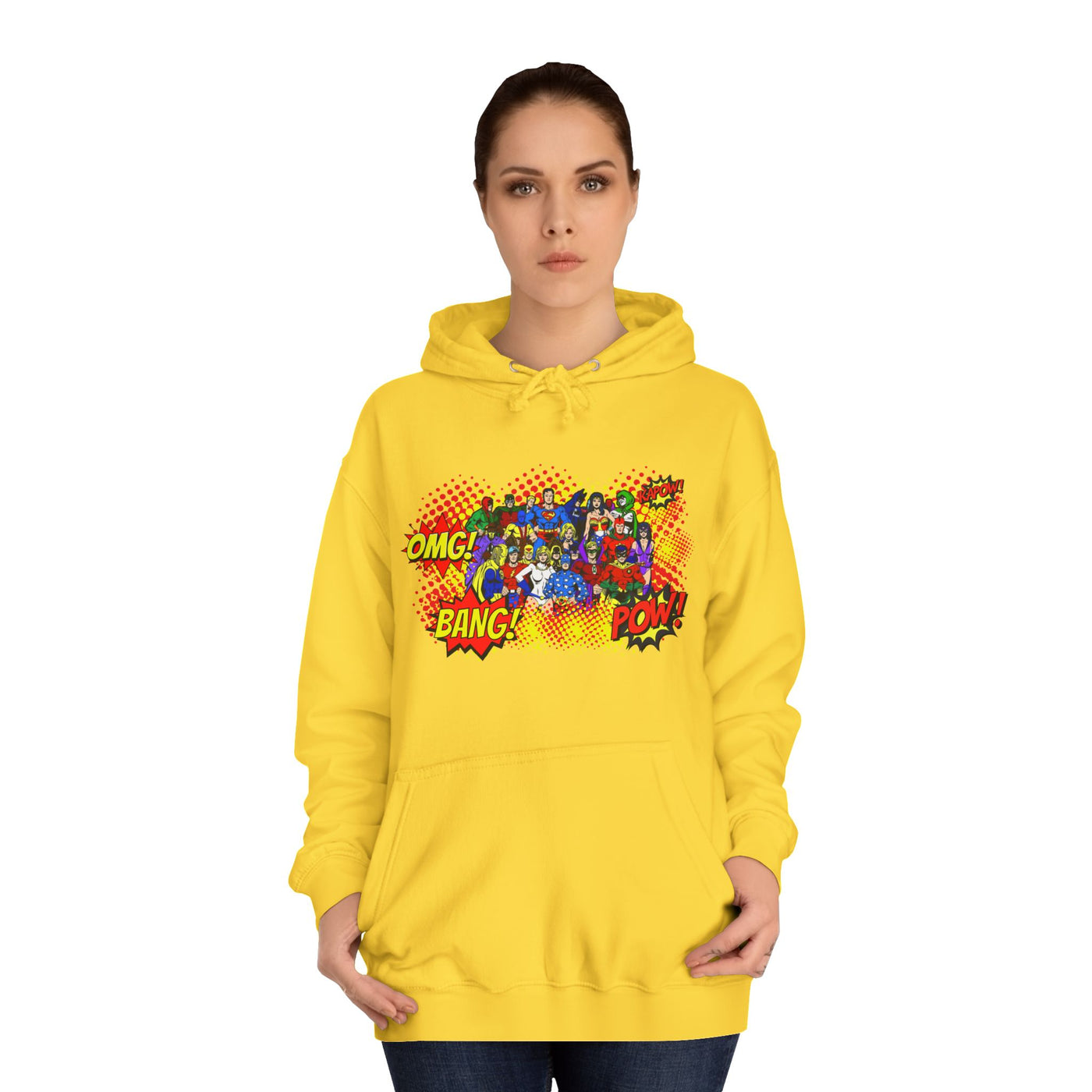 Superhero Graphic Hoodie, Unisex College Sweatshirt, Marvel DC Fans Apparel, Comic Book Lover Gift, Fun Cosplay Outfit