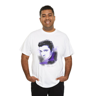 Elvis Portrait Unisex Heavy Cotton Tee - Retro Music Fan Gift