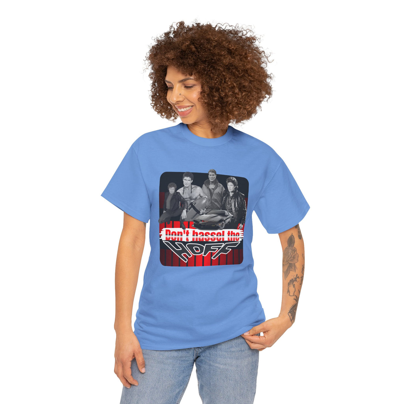 Don't Hassel the Hoff Unisex Heavy Cotton Tee | Retro humor shirt for fans