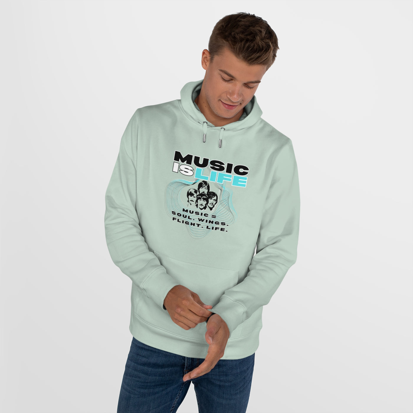 Beatles Music Is Life King Hooded Sweatshirt | Perfect for music lovers