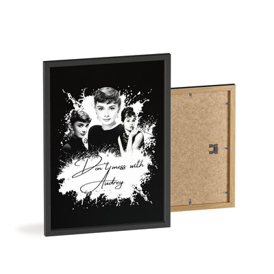 Audrey Hepburn Classic Poster with Wooden Frame - 'Don't Mess with Audrey'
