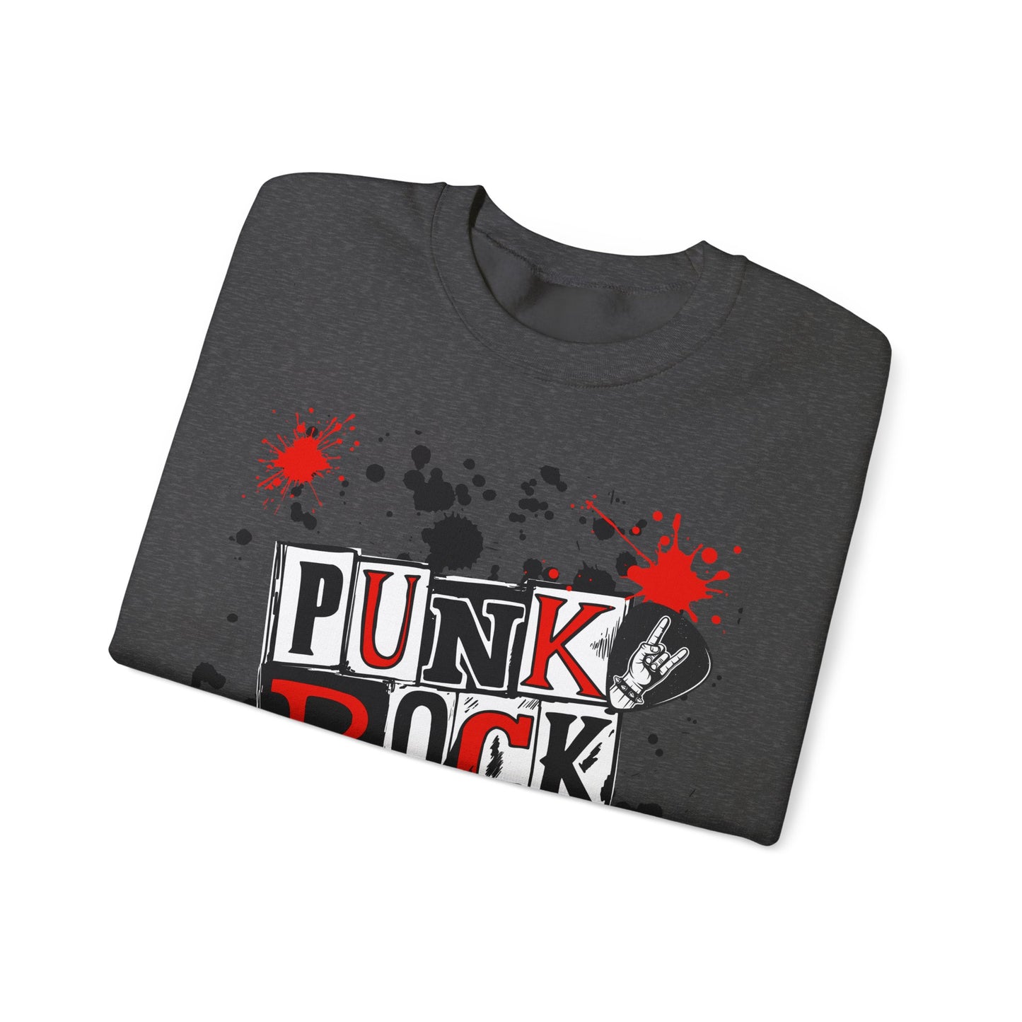 Punk Rock Crewneck Sweatshirt, Casual Streetwear Gift, Music Lover Apparel, Fall Fashion Layer, Unique Graphic Sweater