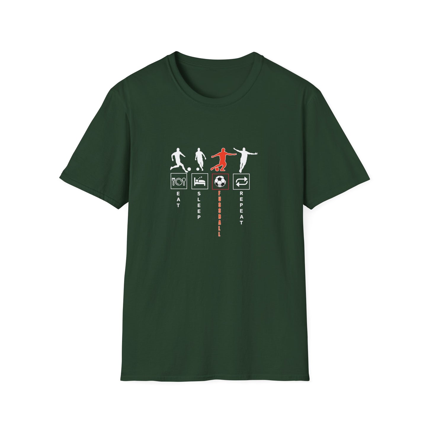 Fußball - Soccer Life Unisex T-Shirt - Eat, Sleep, Fußball, Repeat
