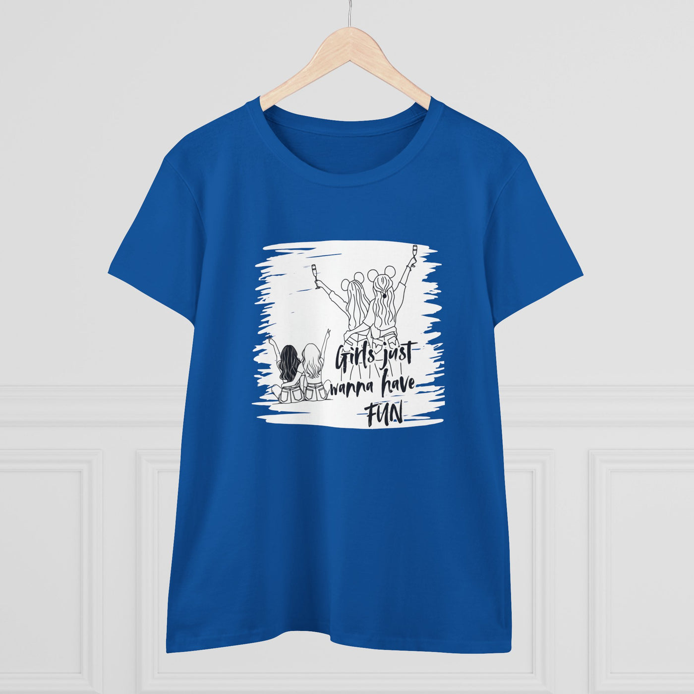 Girls Just Wanna Have Fun Cotton Tee - Women's Midweight Casual Shirt