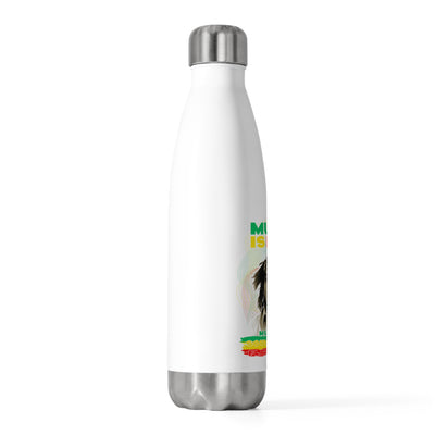 20oz Insulated Bottle Bob Isoliertrinkflasche - Music is Life Marley style