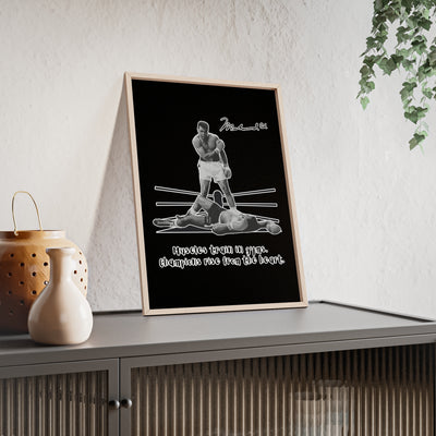 Boxing Inspired Wall Art Poster with Wooden Frame - Muhammad Ali 