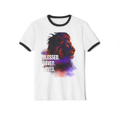 Blessed, Saved, Loved Unisex Cotton Ringer T-Shirt